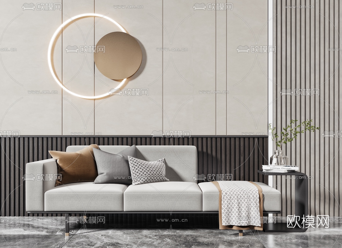 现代布艺贵妃椅su模型下载