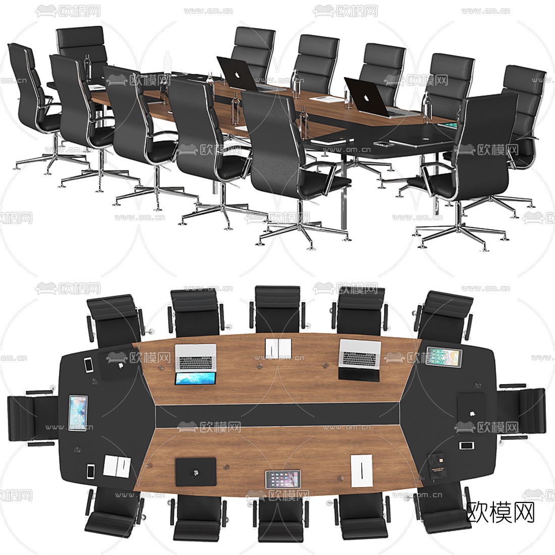 现代会议桌椅3d模型
