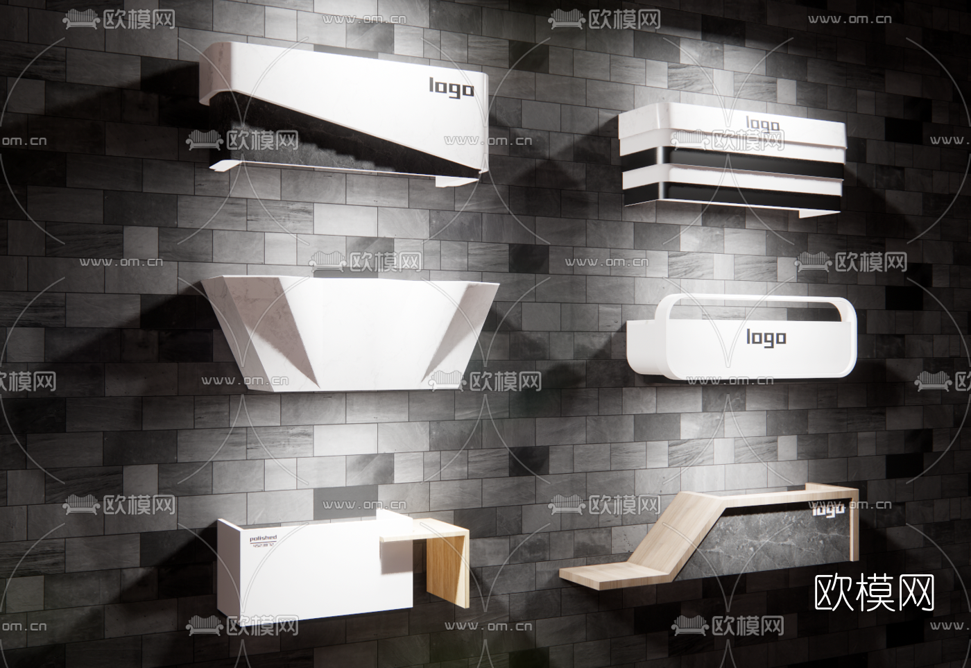 现代接待台su模型下载（渲染图3）