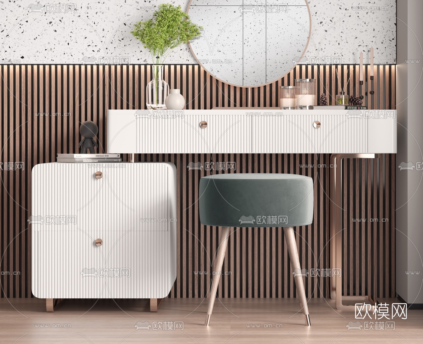 北欧梳妆台3d模型