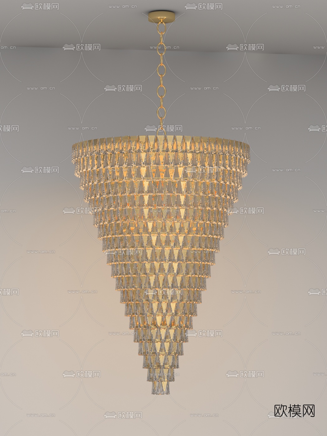 现代轻奢水晶吊灯免费3d模型下载