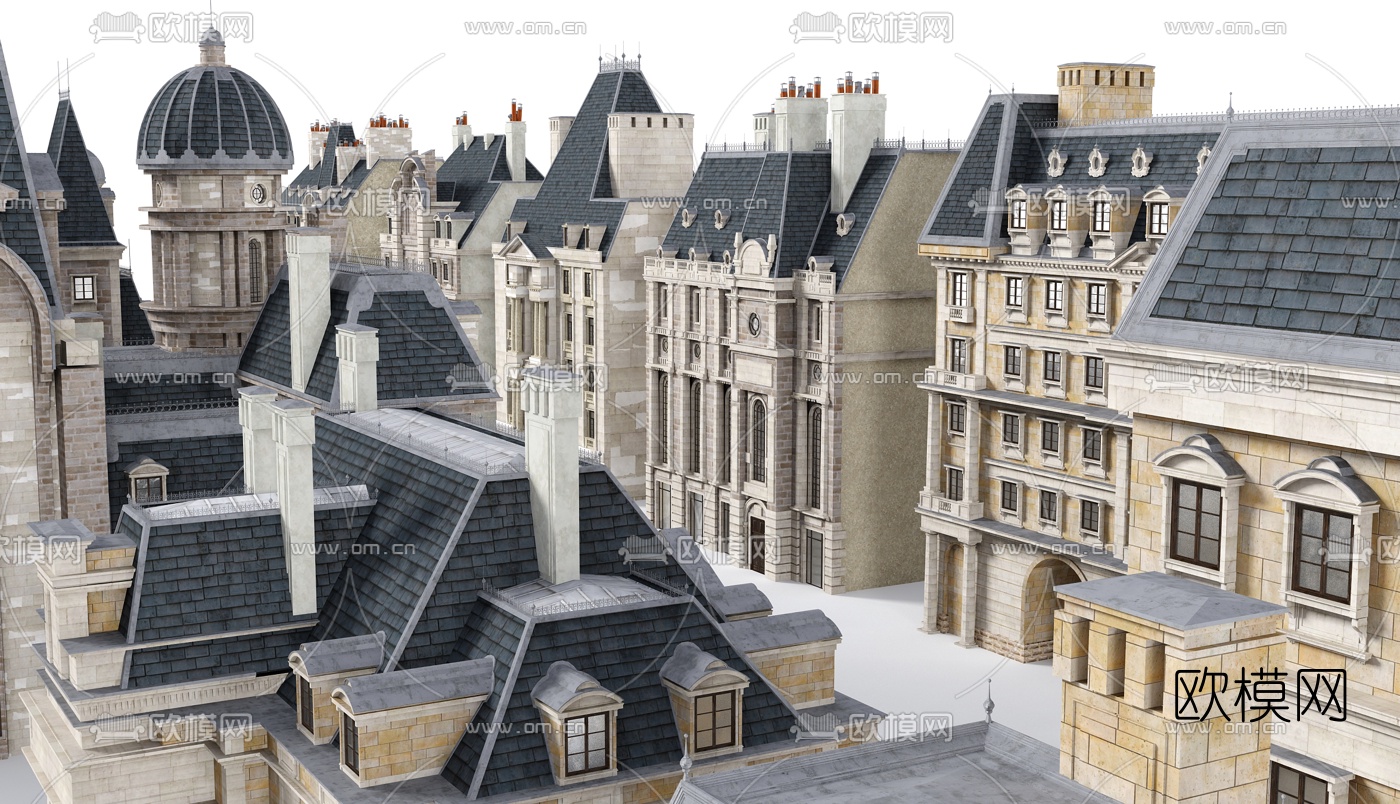 欧式楼房建筑构件3d模型