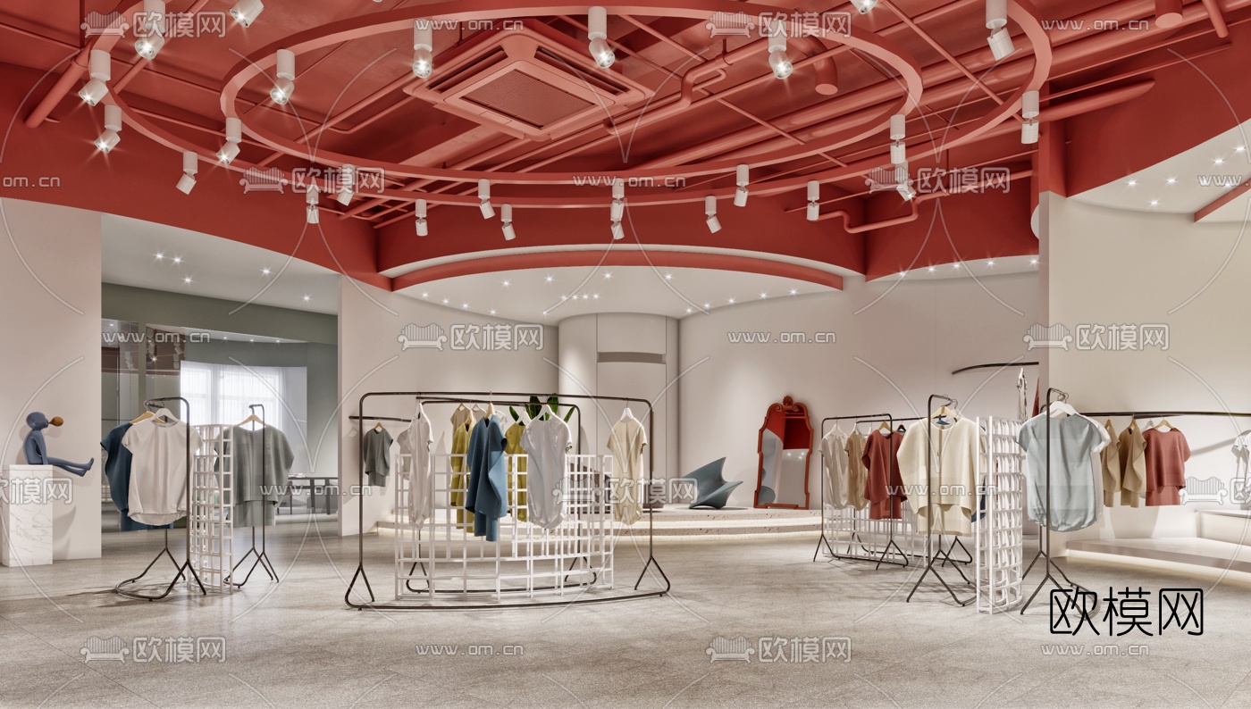 工业风服装店3d模型