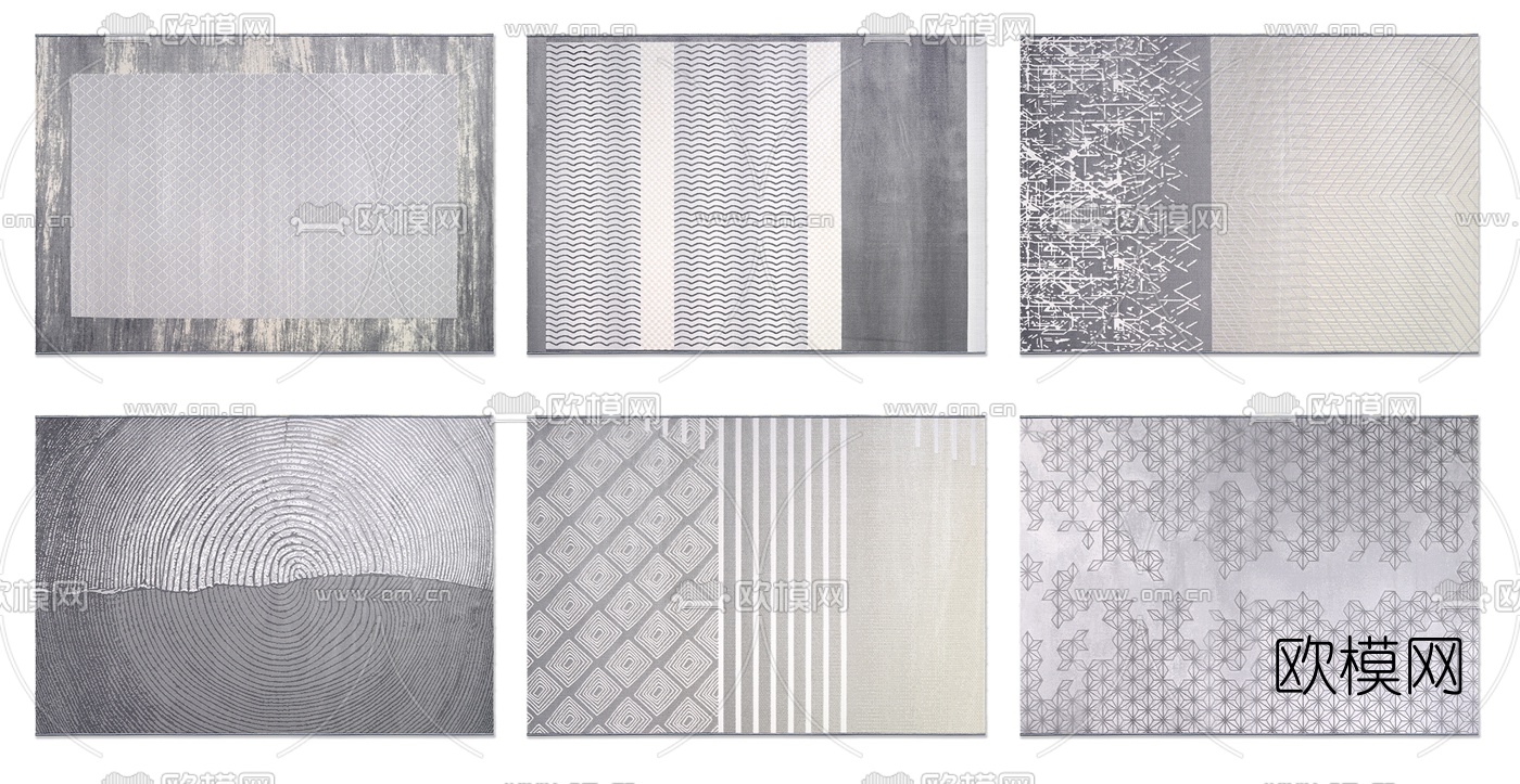 现代布艺地毯3d模型下载