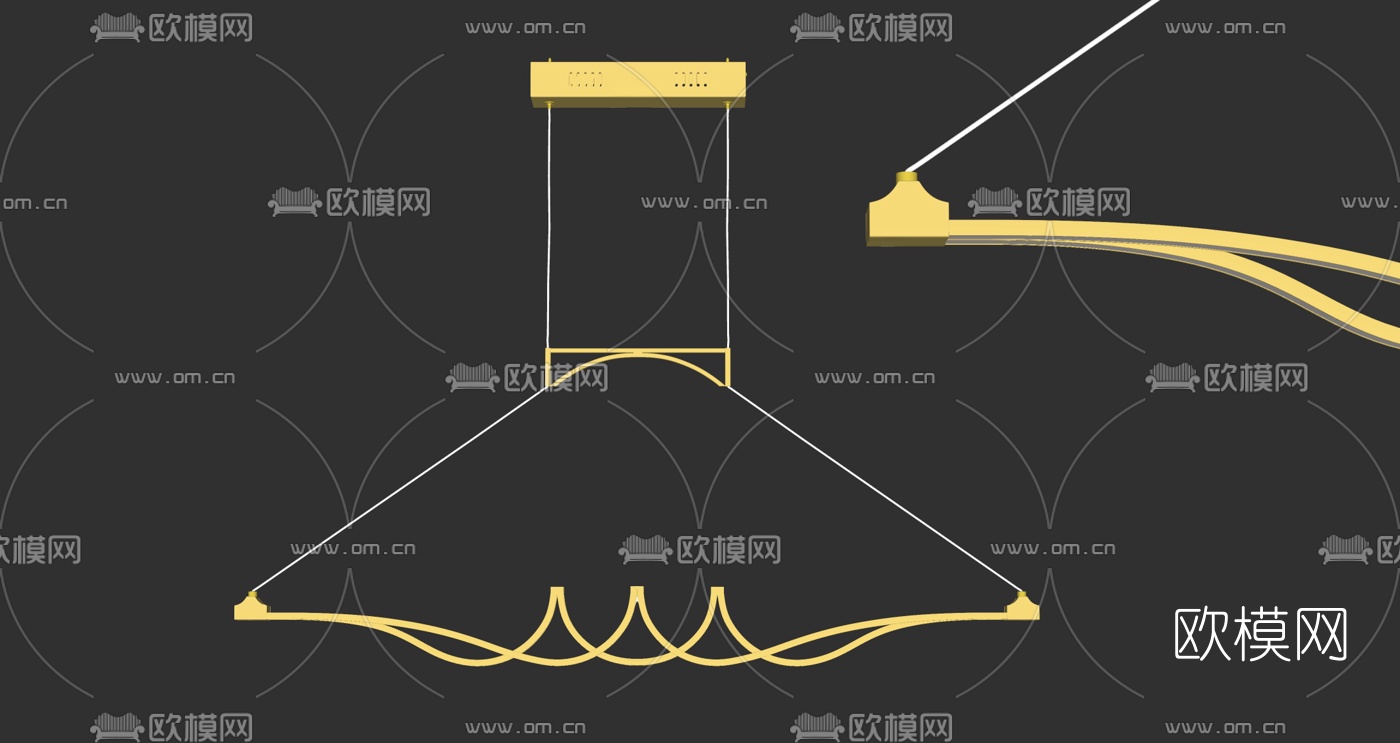 现代轻奢吊灯su模型下载（渲染图2）