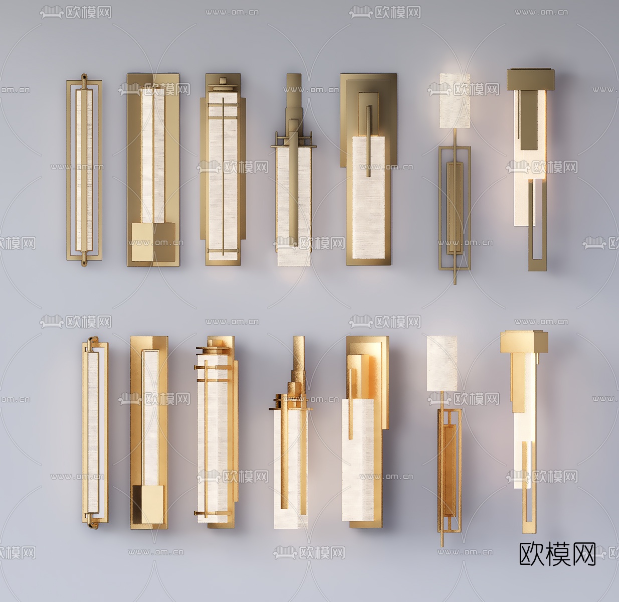 现代金属壁灯组合su模型