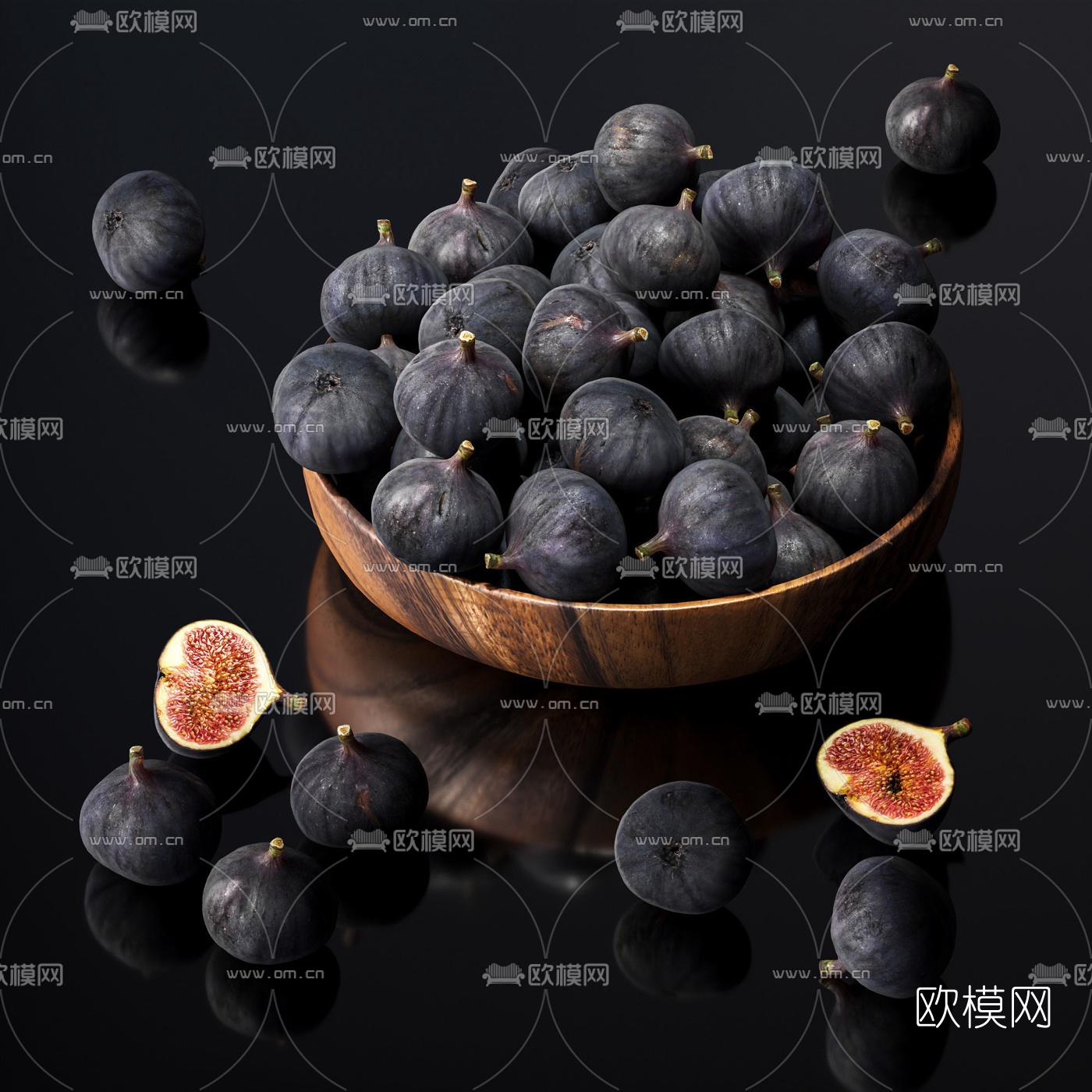 现代无花果水果3d模型