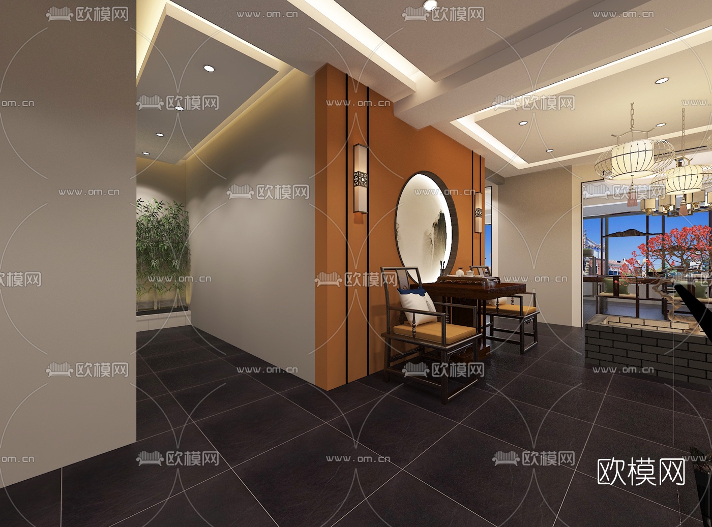 新中式茶室免费3d模型