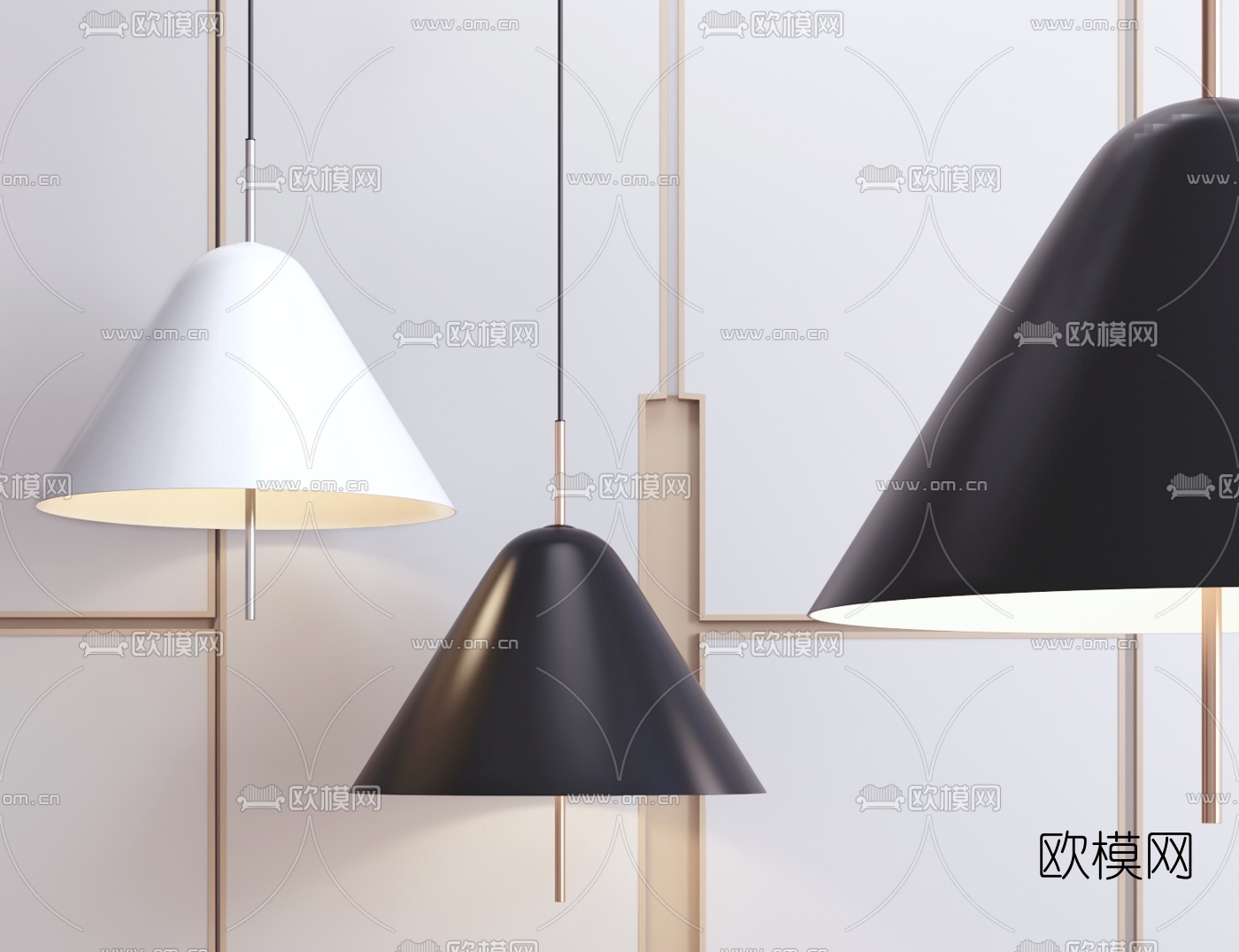 现代简约吊灯su模型下载（渲染图1）