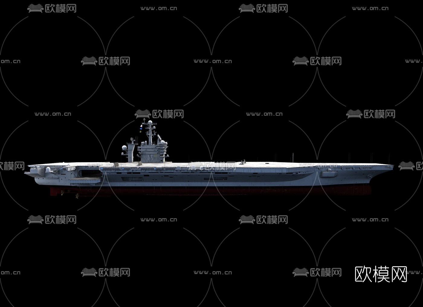 工业风航空母舰3d模型下载（渲染图3）