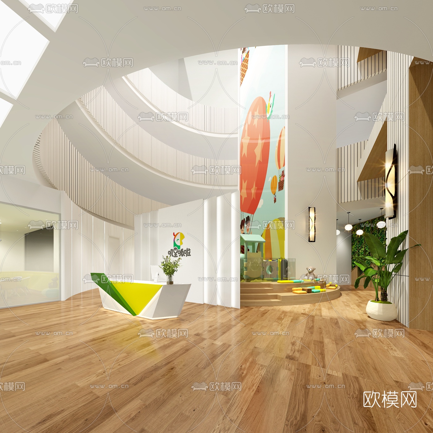 现代幼儿园3d模型