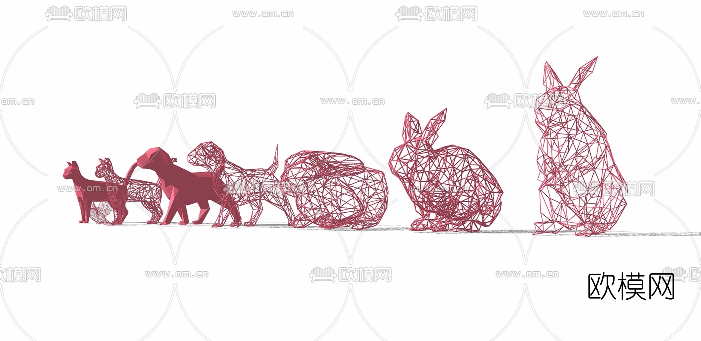 现代低面动物su模型下载