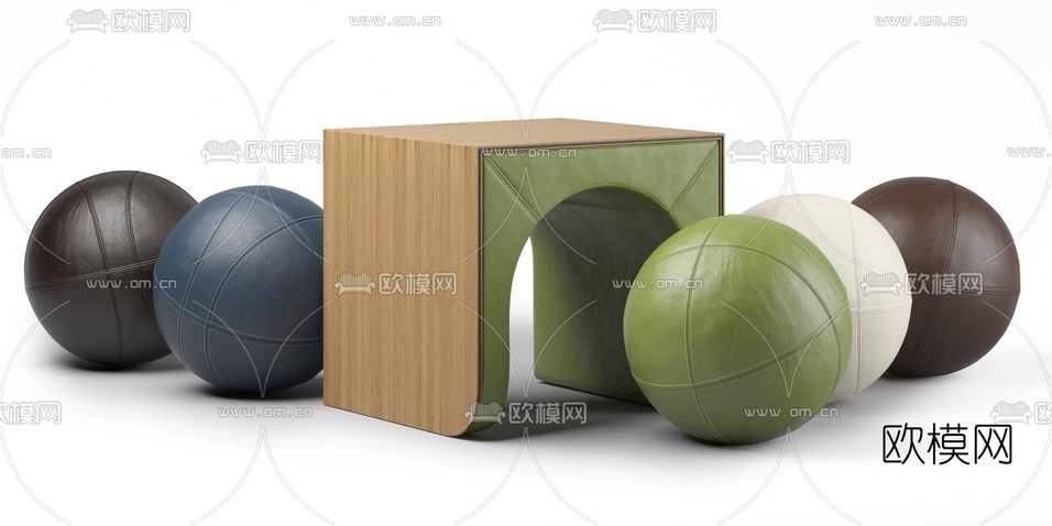 现代儿童凳子皮球3d模型下载