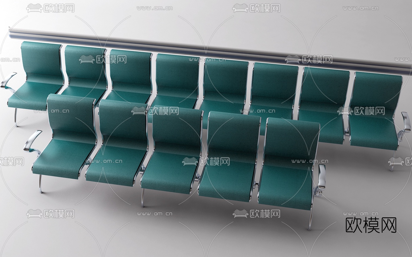 现代金属等候公用椅3d模型