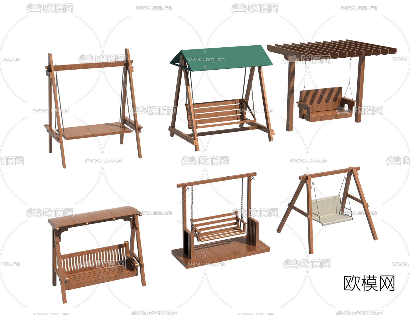 现代秋千吊椅3d模型下载