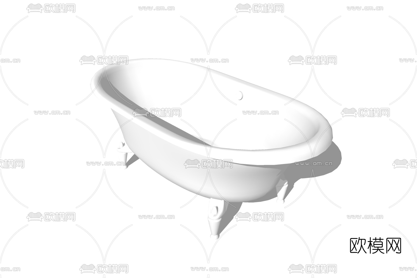 现代浴缸su模型下载