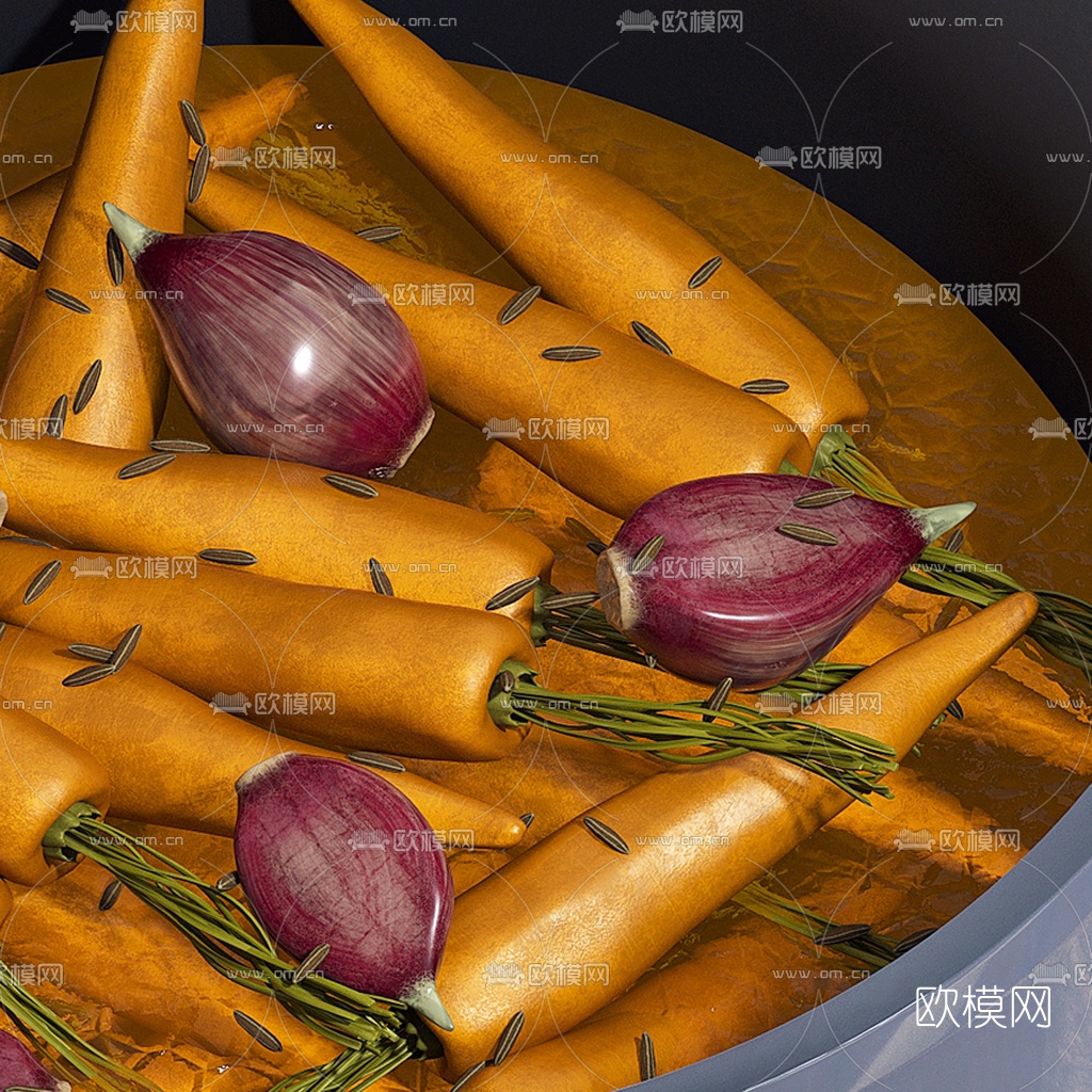 北欧汤锅胡萝卜3d模型下载（渲染图3）