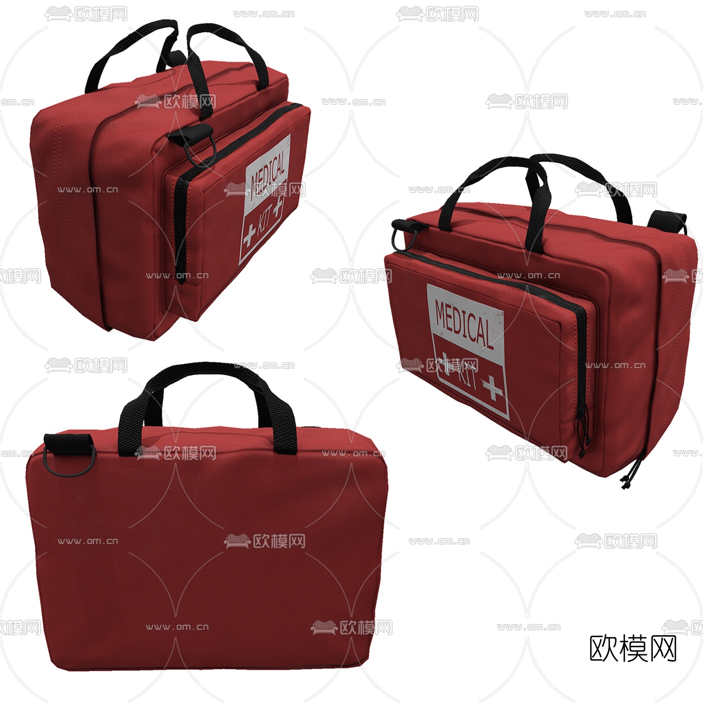 现代帆布手提医用包3d模型下载