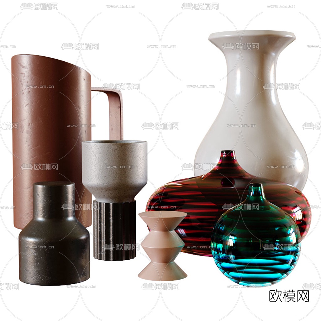 北欧陶瓷花瓶器皿3d模型