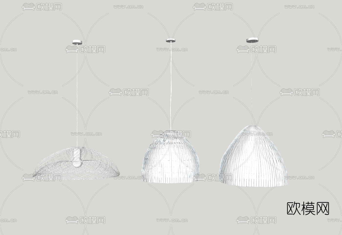自然风竹编吊灯su模型下载（渲染图3）
