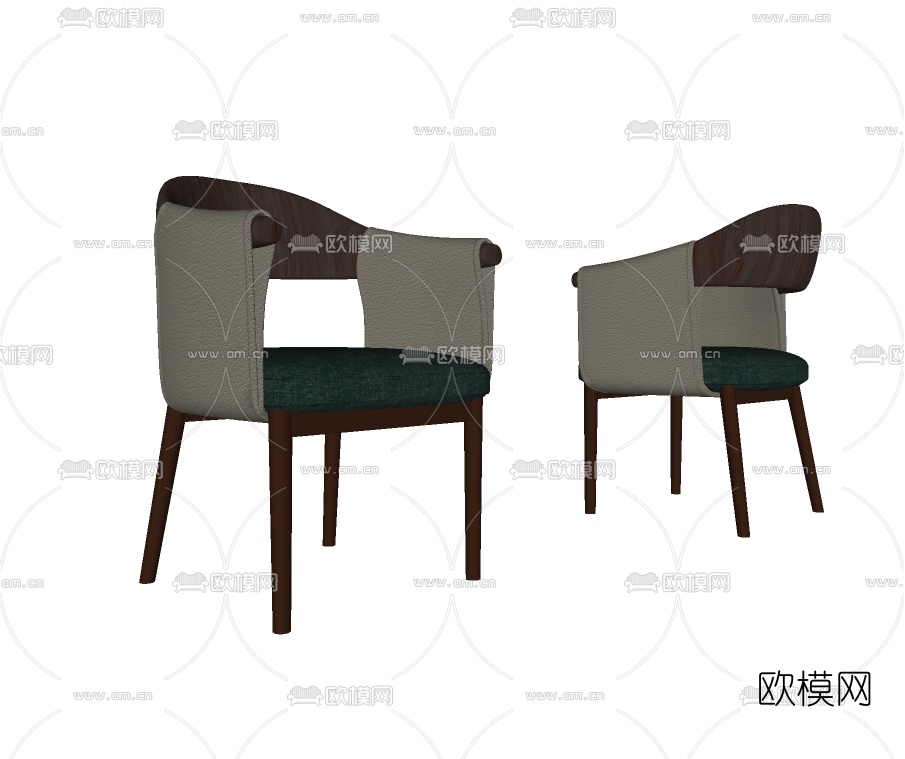 现代布艺休闲椅su模型下载