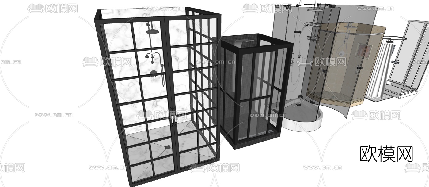 现代淋浴房su模型下载（渲染图3）