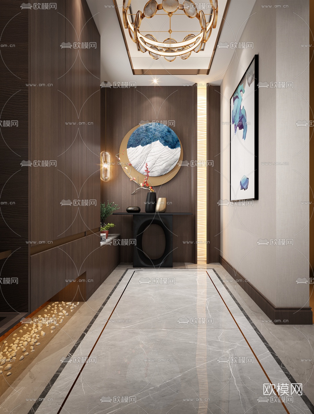 现代别墅客厅3d模型