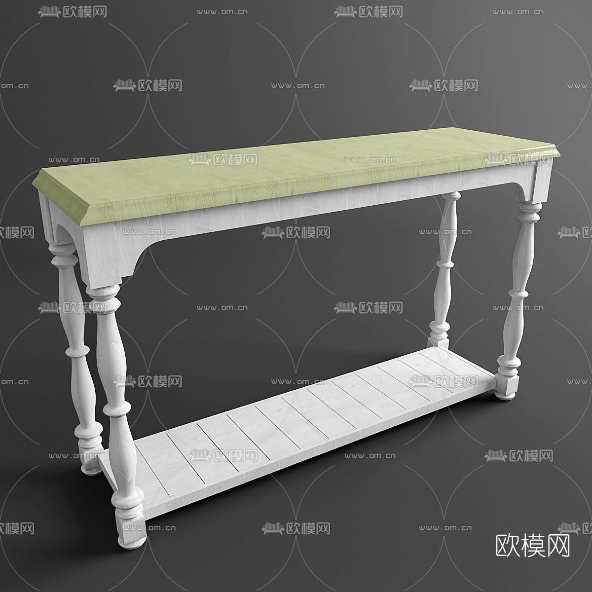 美式实木端景柜免费3d模型