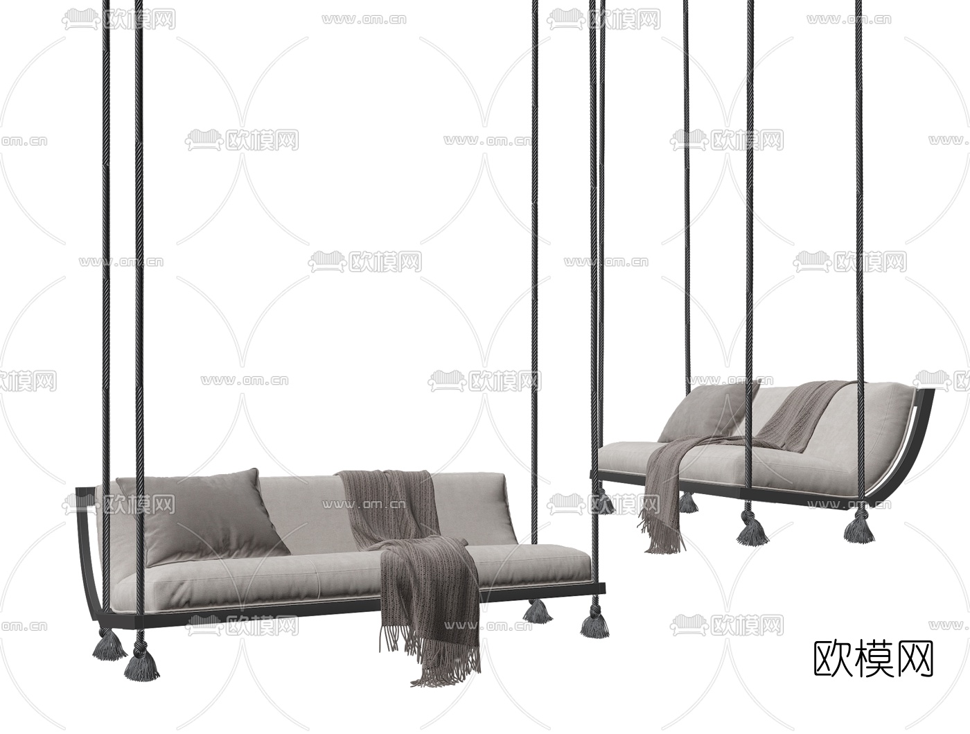 现代布艺吊椅su模型下载