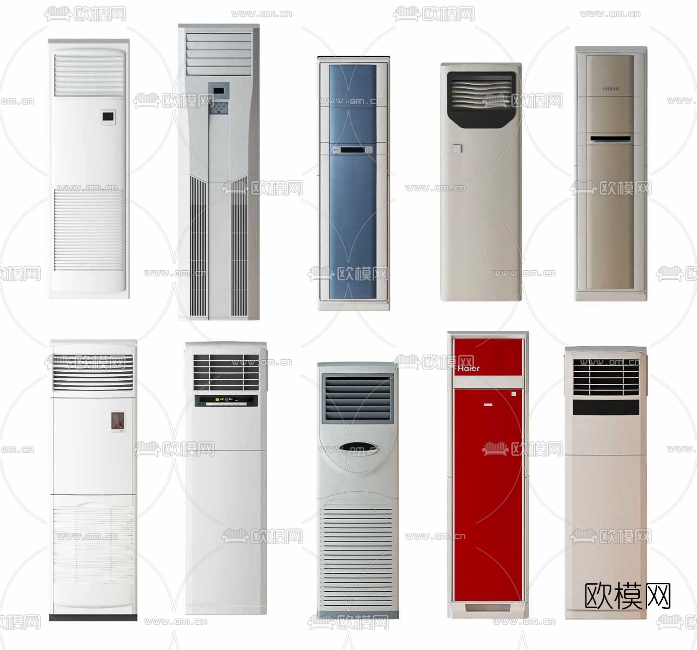 现代立式空调柜机3d模型下载