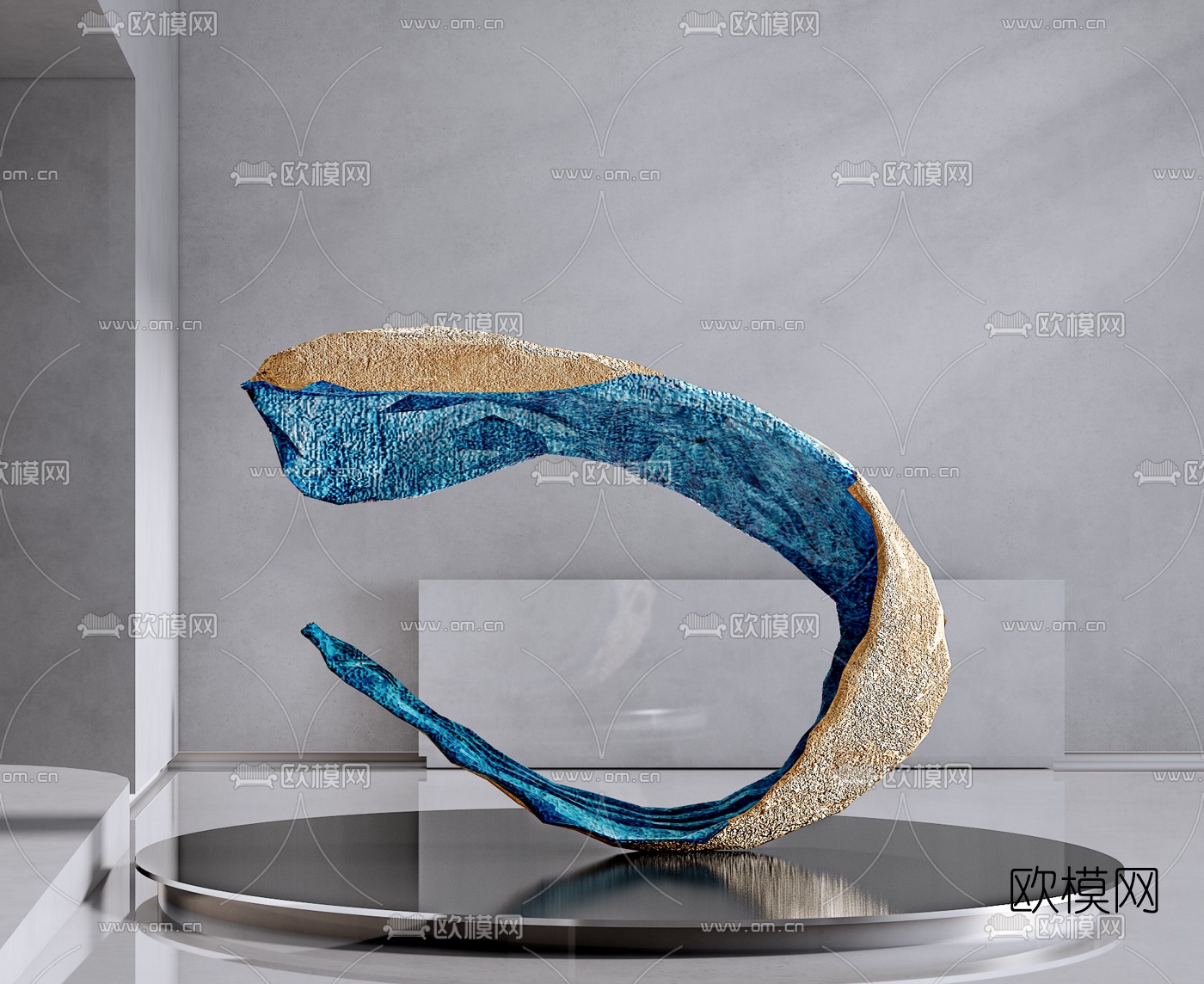 现代抽象雕塑摆件3d模型下载