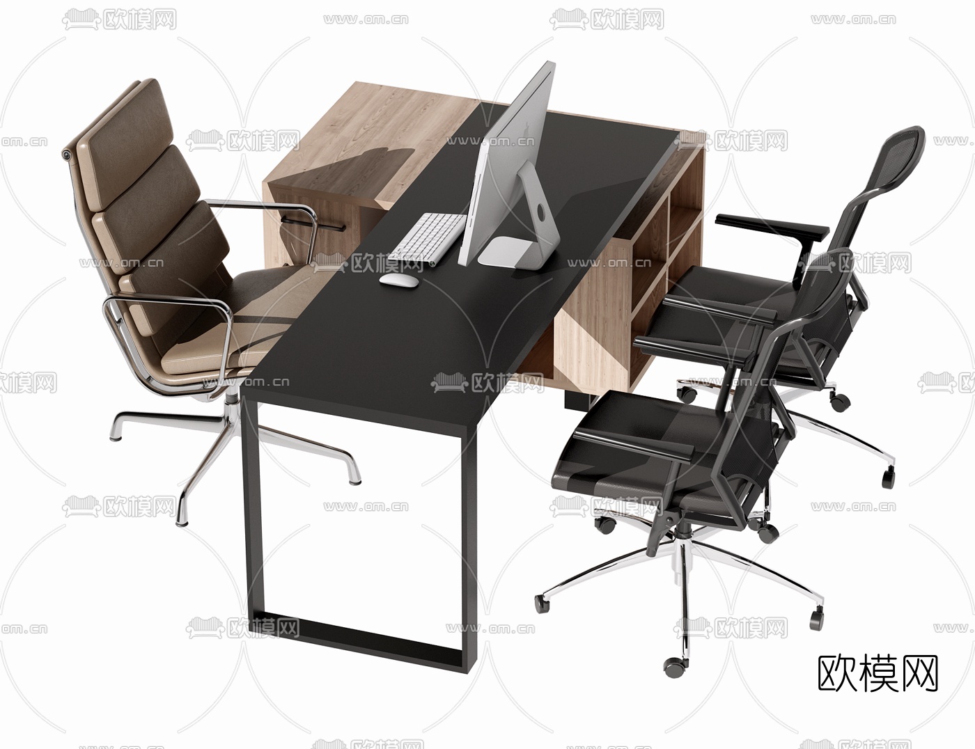 现代办公桌椅3d模型
