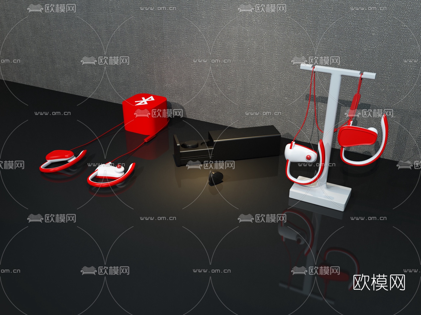 现代蓝牙耳机3d模型