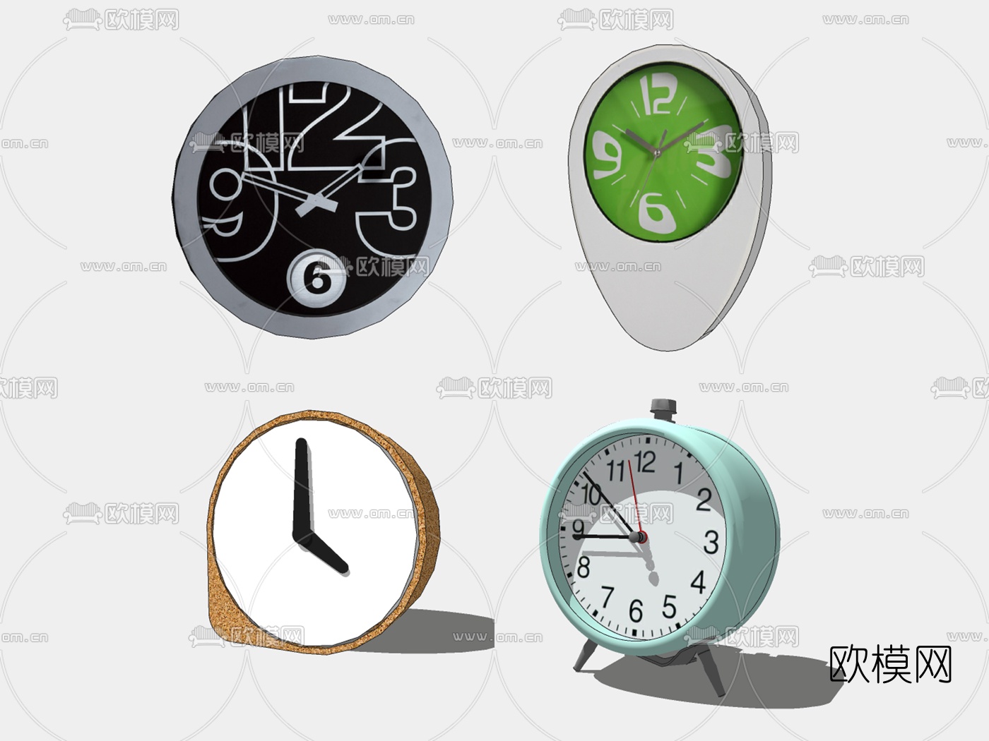 现代时钟钟表su模型下载