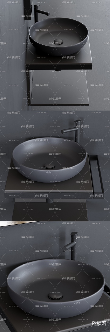 现代台盆洗手台3d模型