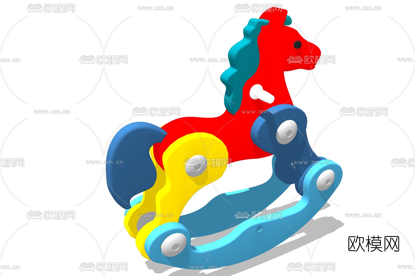 现代木马玩具su模型下载