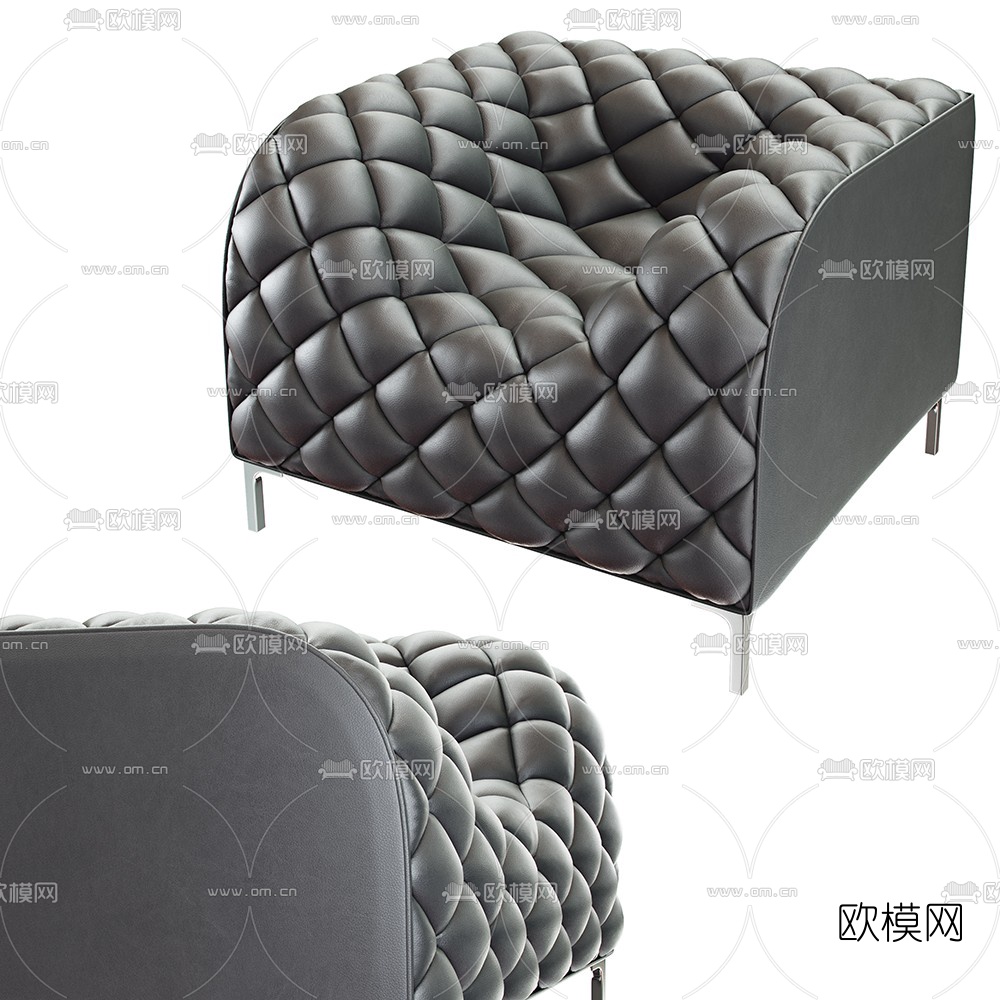 后现代布艺休闲沙发3d模型
