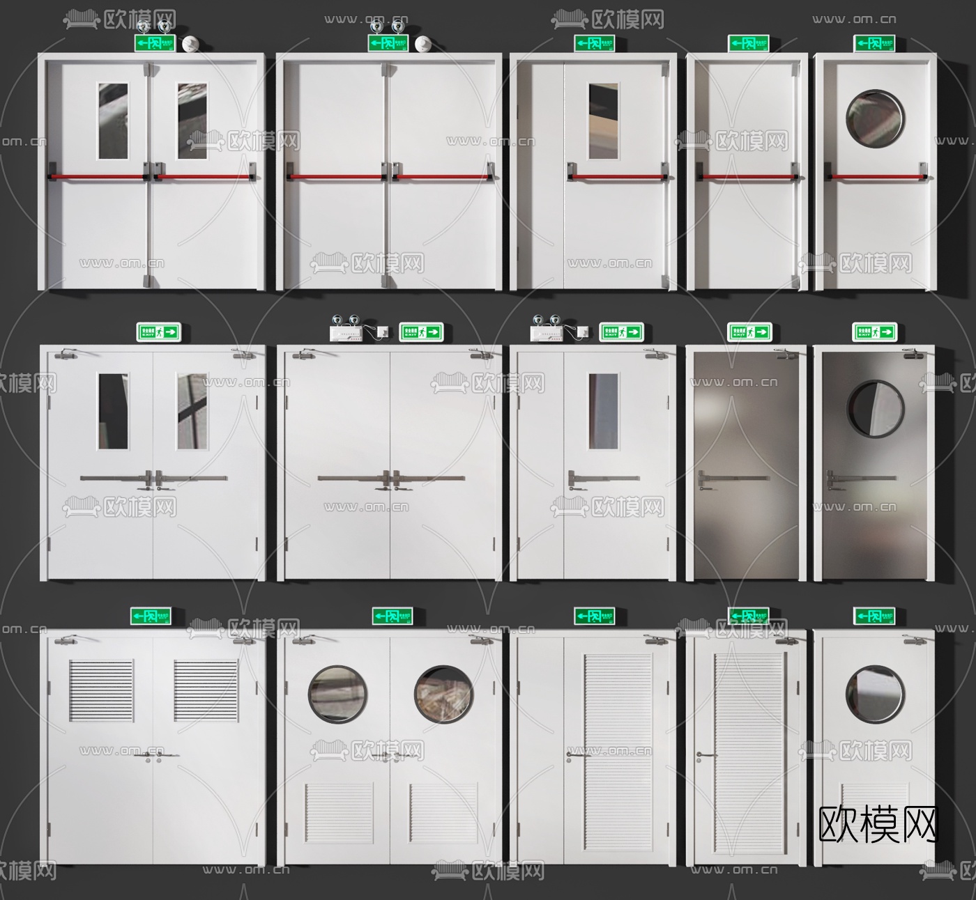 现代防盗门安全门消防门3d模型下载