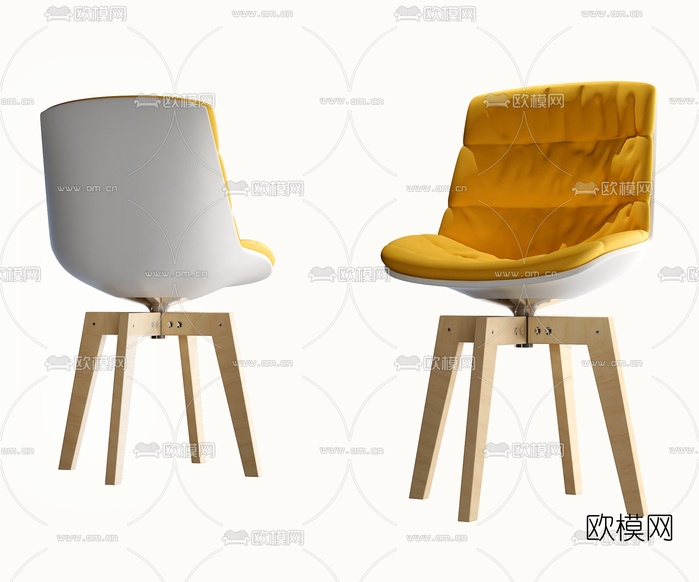 北欧布艺单椅3d模型下载