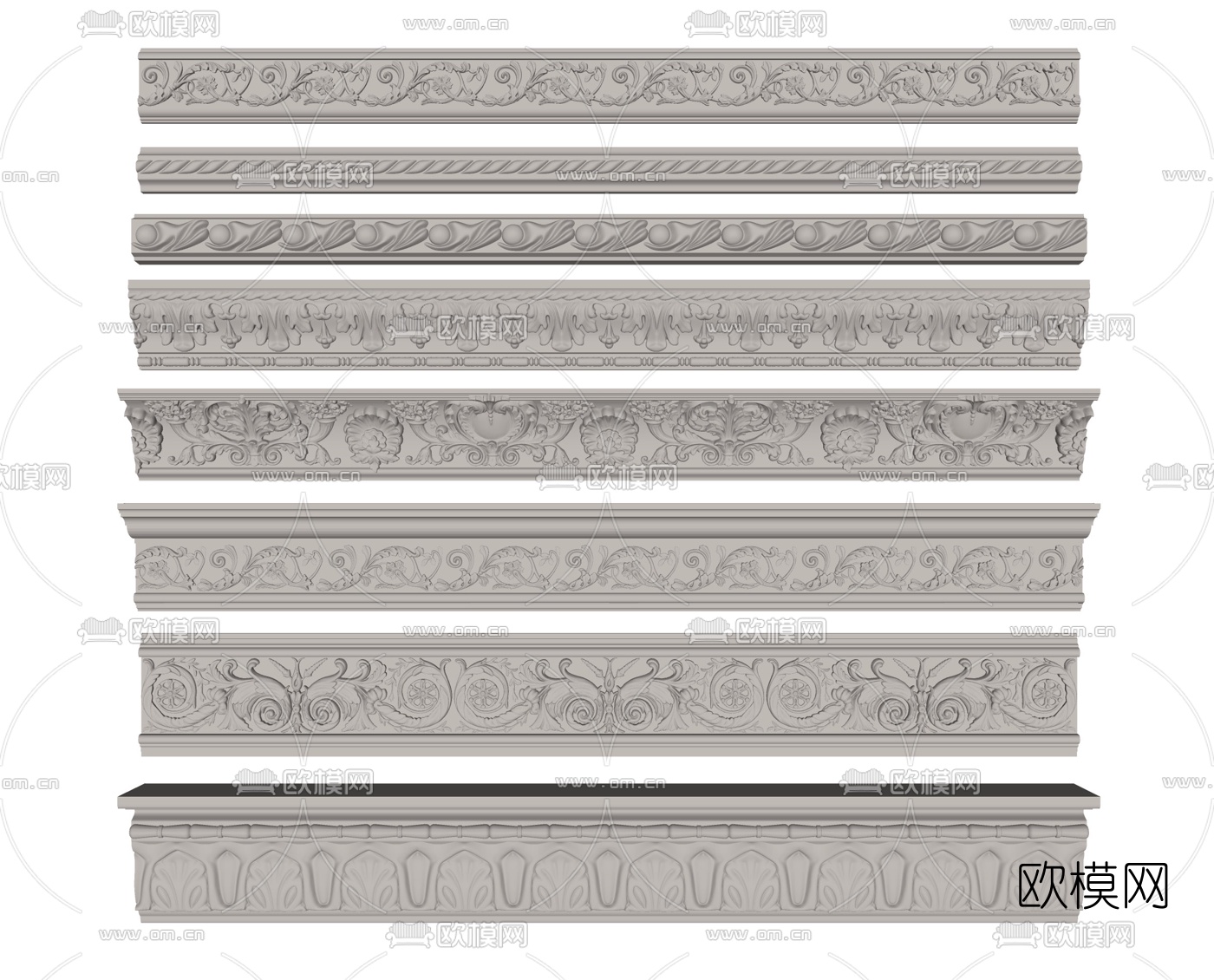 欧式石膏线su模型下载（渲染图2）