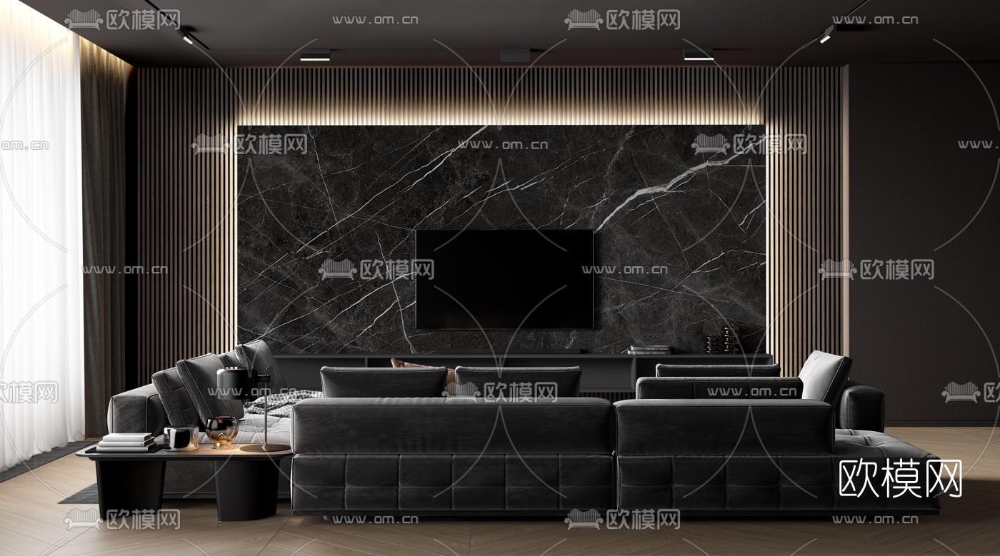 现代简约客厅3d模型