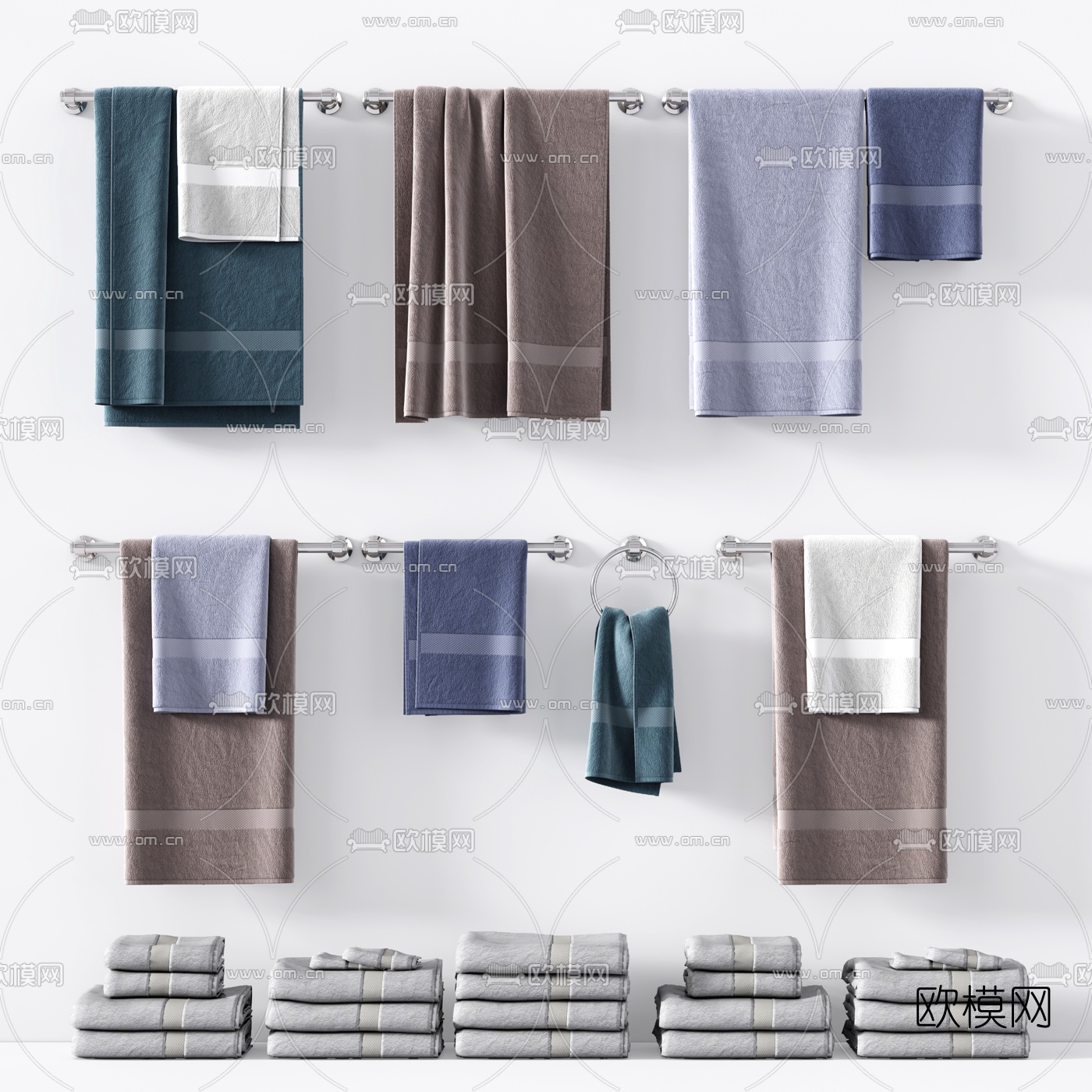 现代毛巾毛巾架3d模型下载