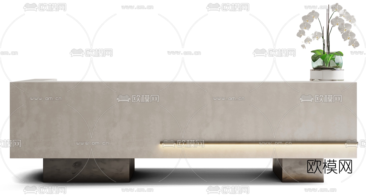 现代大理石接待台3d模型