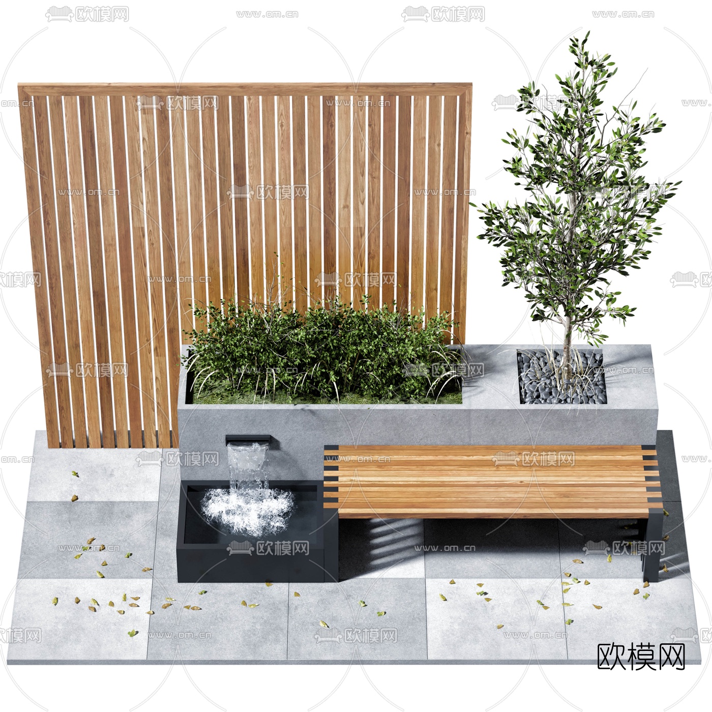 现代户外公用椅3d模型