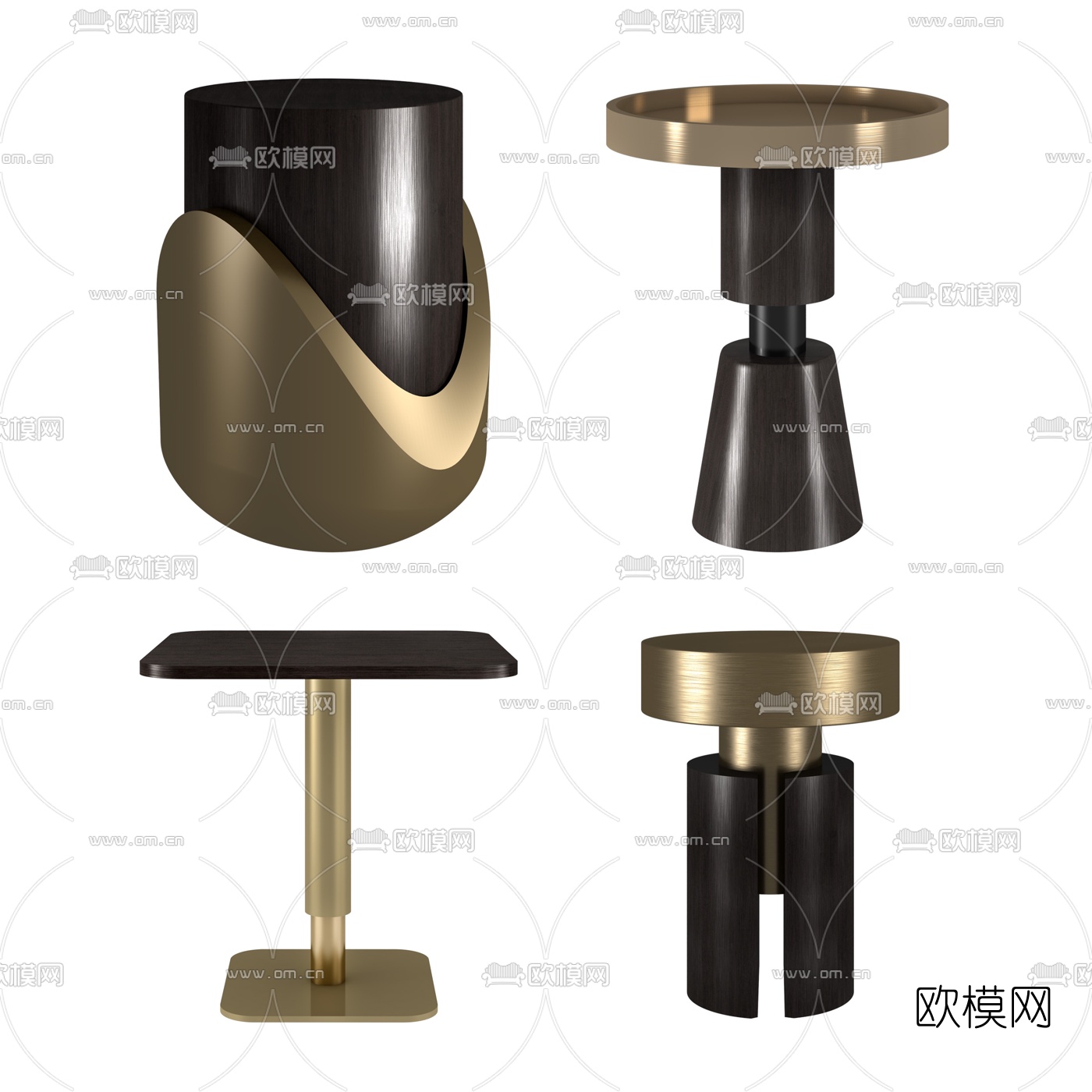 现代轻奢边几角几3d模型