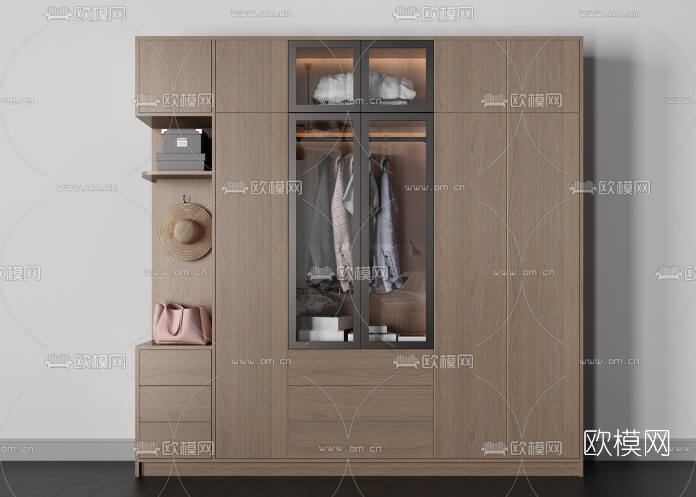 现代多功能衣柜3d模型
