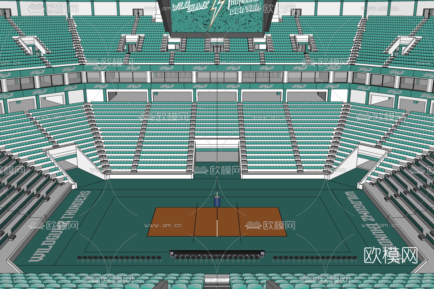 现代体育馆免费su模型下载
