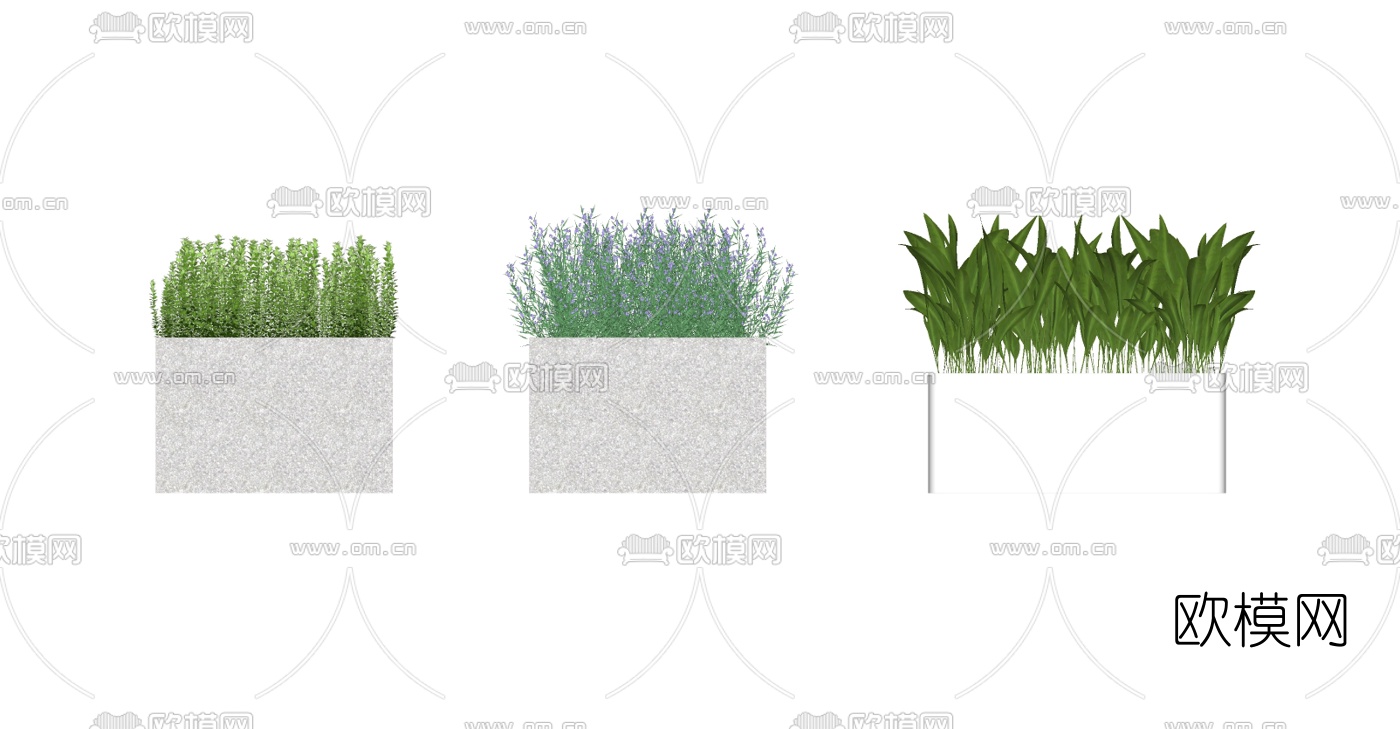 现代盆栽花槽花箱su模型下载（渲染图3）