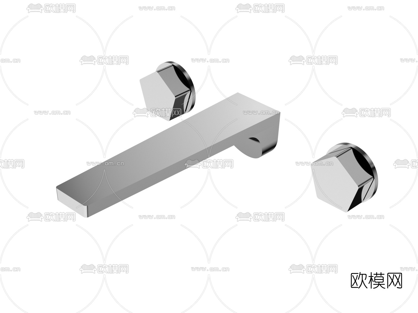 现代壁挂式水龙头3d模型