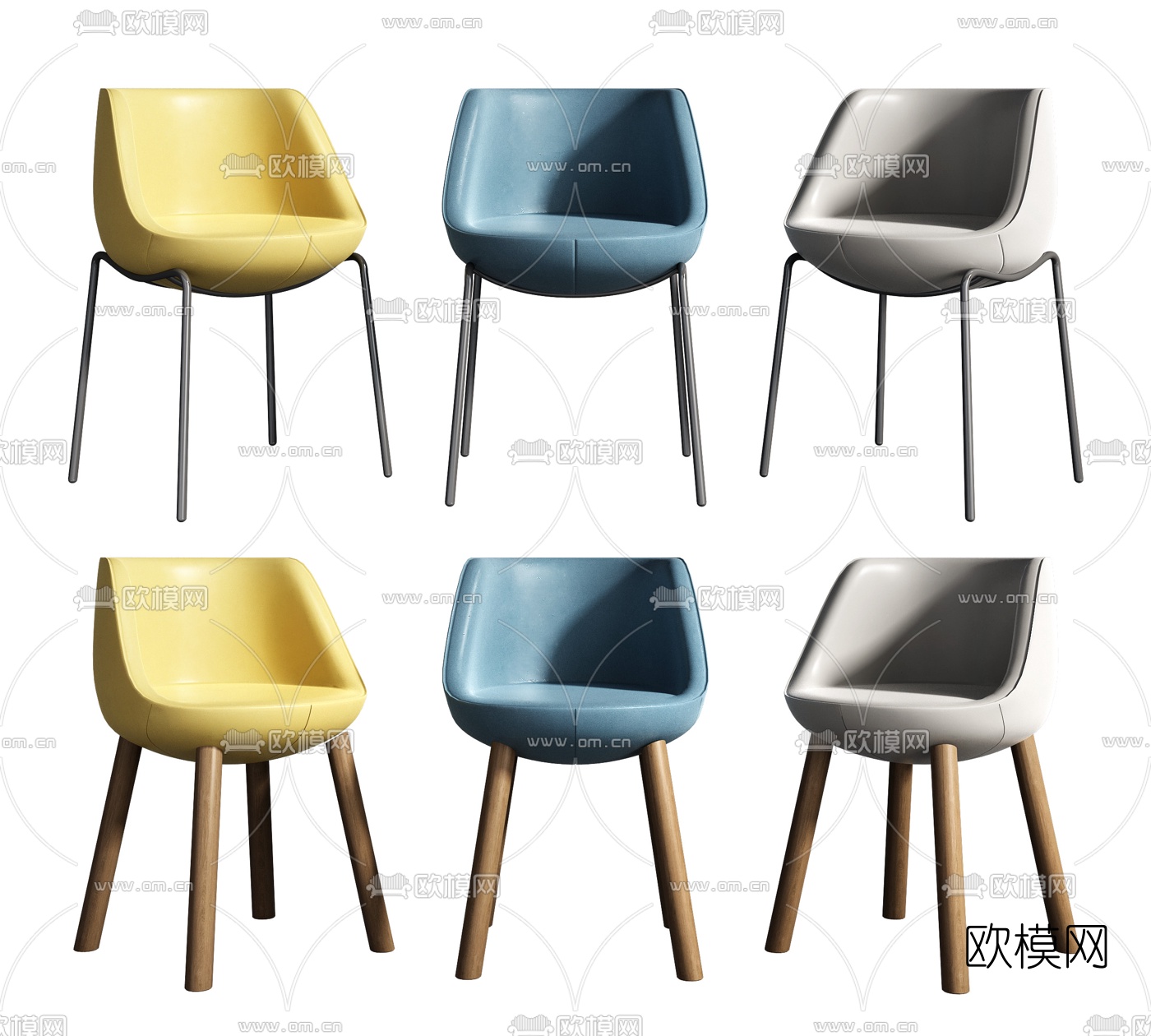 北欧皮革单椅3d模型下载